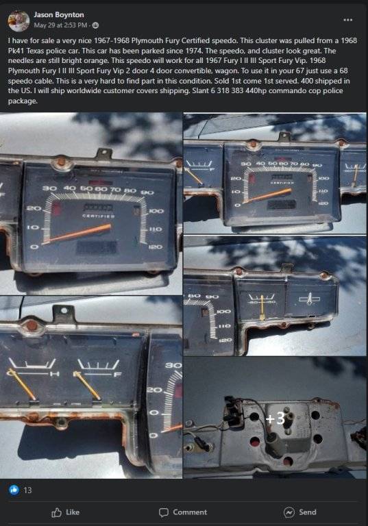 05-31-2022.1967-68.Fury.Cert.Speeedo.1968 and 1967 Plymouth Fury fans and owners, any body sty...jpg