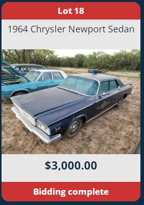 10-13-21.Texas MOPAR Hoard Auction 1964 Chrysler Newport Cop.freedomcarauctions.com.jpg