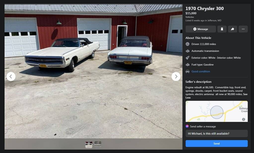 11-27-20.1970 Chrysler 300 convertible - Facebook Marketplace.www.facebook.com.jpg