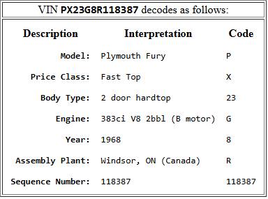 1967 Plymouth Fury III 2dr Fastop  PX23G8R118387 BB Auto.012.Mopar VIN Decoder.www.jonsteiger....jpg