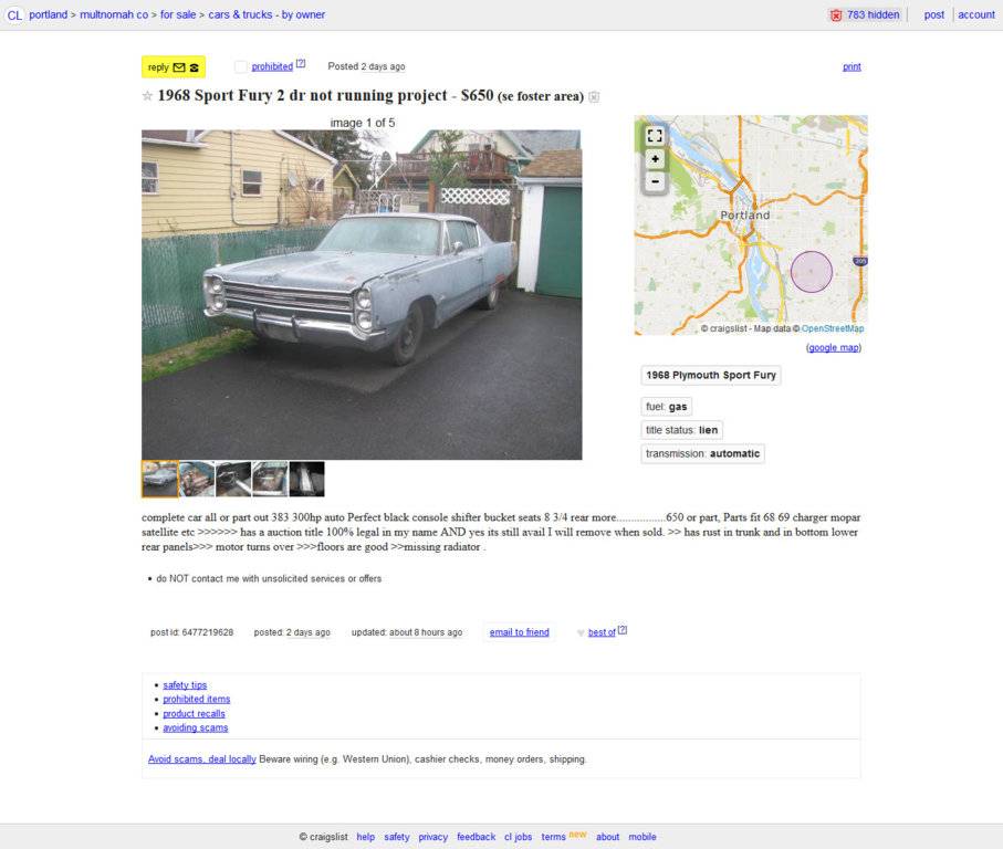 1968 Sport Fury 2 dr not running project - $650 (se foster area).000.jpg