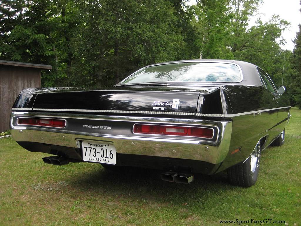 1970 Plymouth Sport Fury GT Black Rear View.jpg