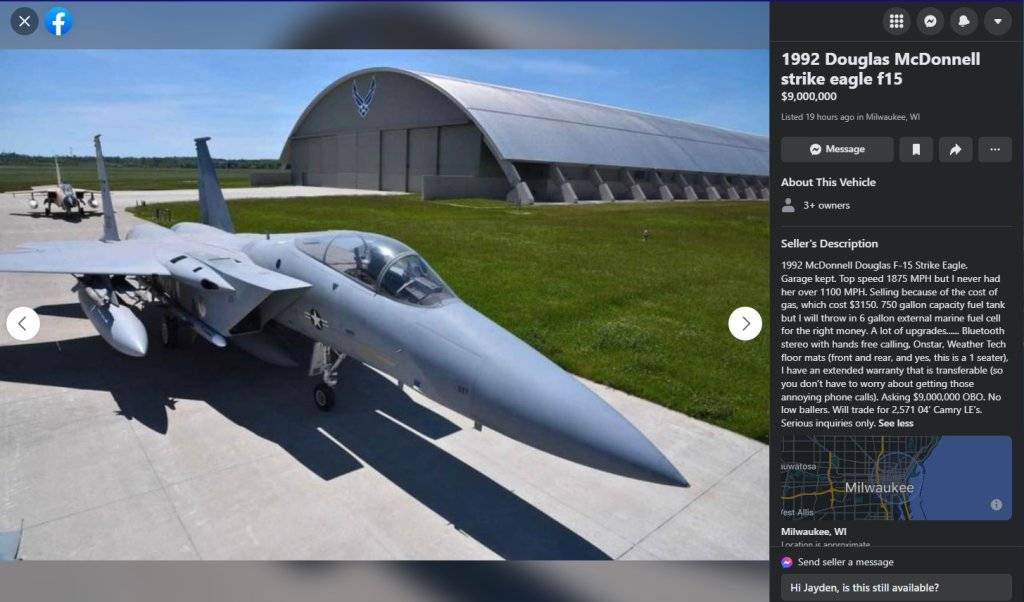 1992 Douglas McDonnell strike eagle F15.jpg