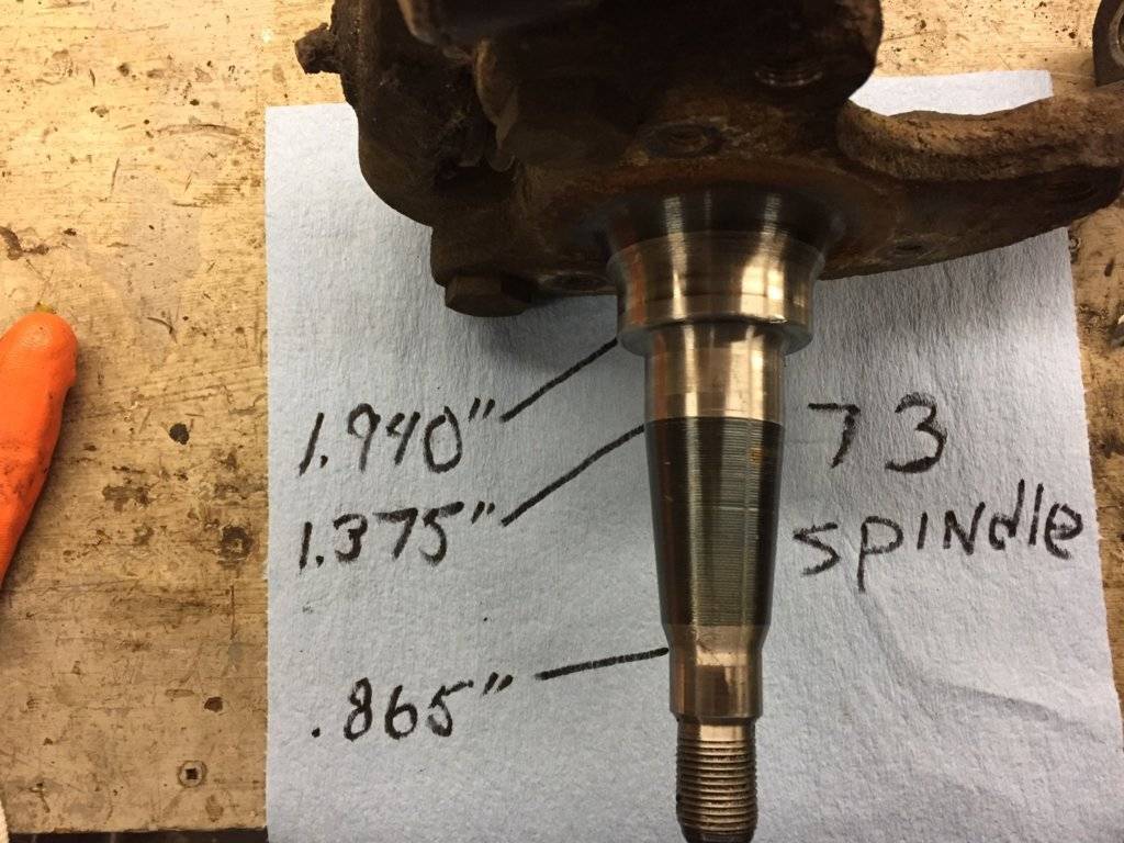 Spindle sizes for 6972,and 73 “C” Bodies For C Bodies Only Classic
