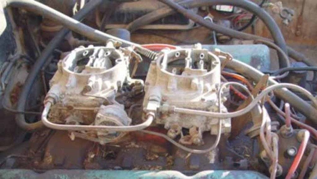 Dealer installed dual quads for a 383 For C Bodies Only Classic Mopar