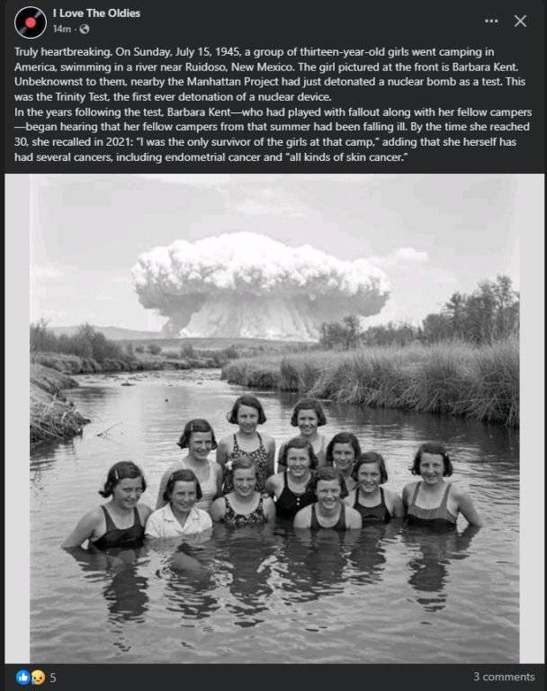 Nearby the Manhattan Project had just detonated a nuclear bomb as a test.facebook.com.jpg