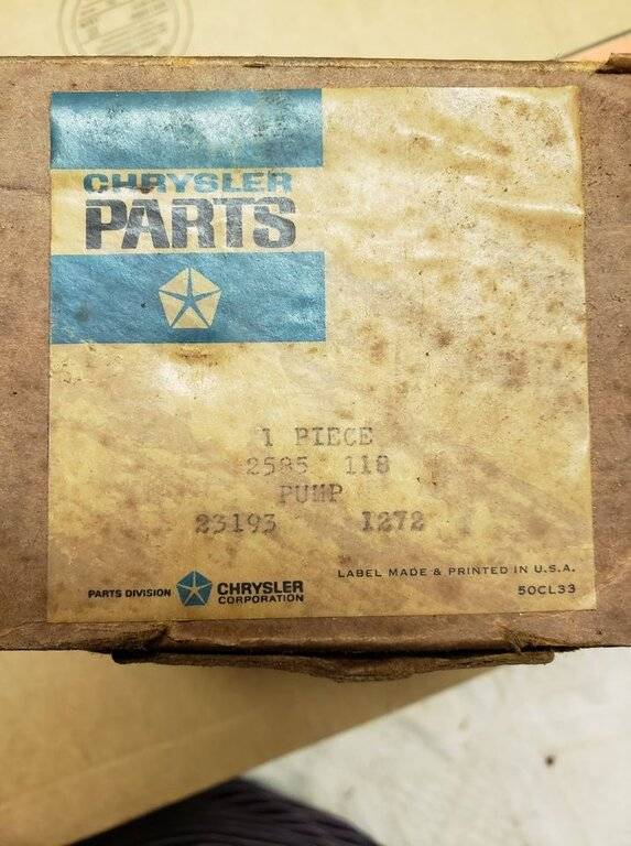 NOS Chrysler Hemi Carter fuel pump part #'s 2585 118, 23193, 1272 $400 Billings MT.001.jpg