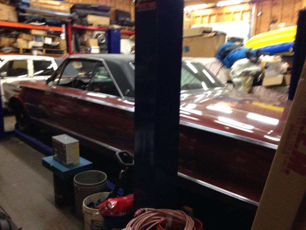 The 300 in the garage after arrival from Birmingham.JPG