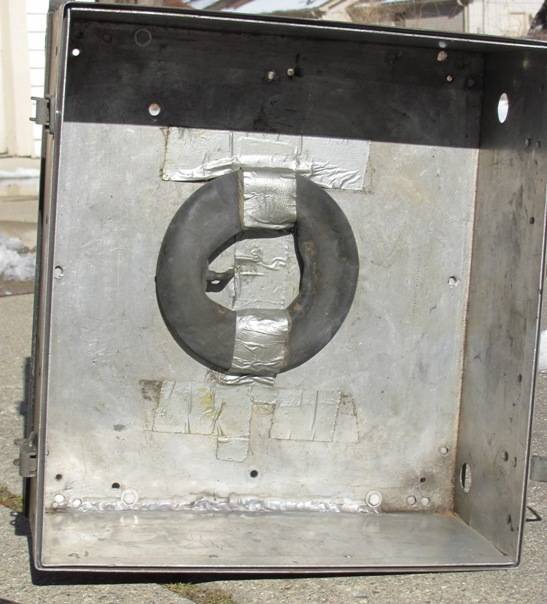 Woodward Garage black box bottom with goodyear industrial tire used for cushioning the recorder.JPG