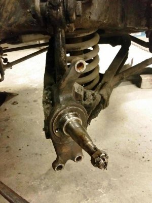 Getting spindle ready to except Disc brakes.jpg