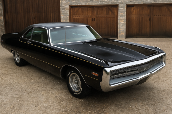 Vintage Chrysler 300 Hurst in Rustic Setting.png